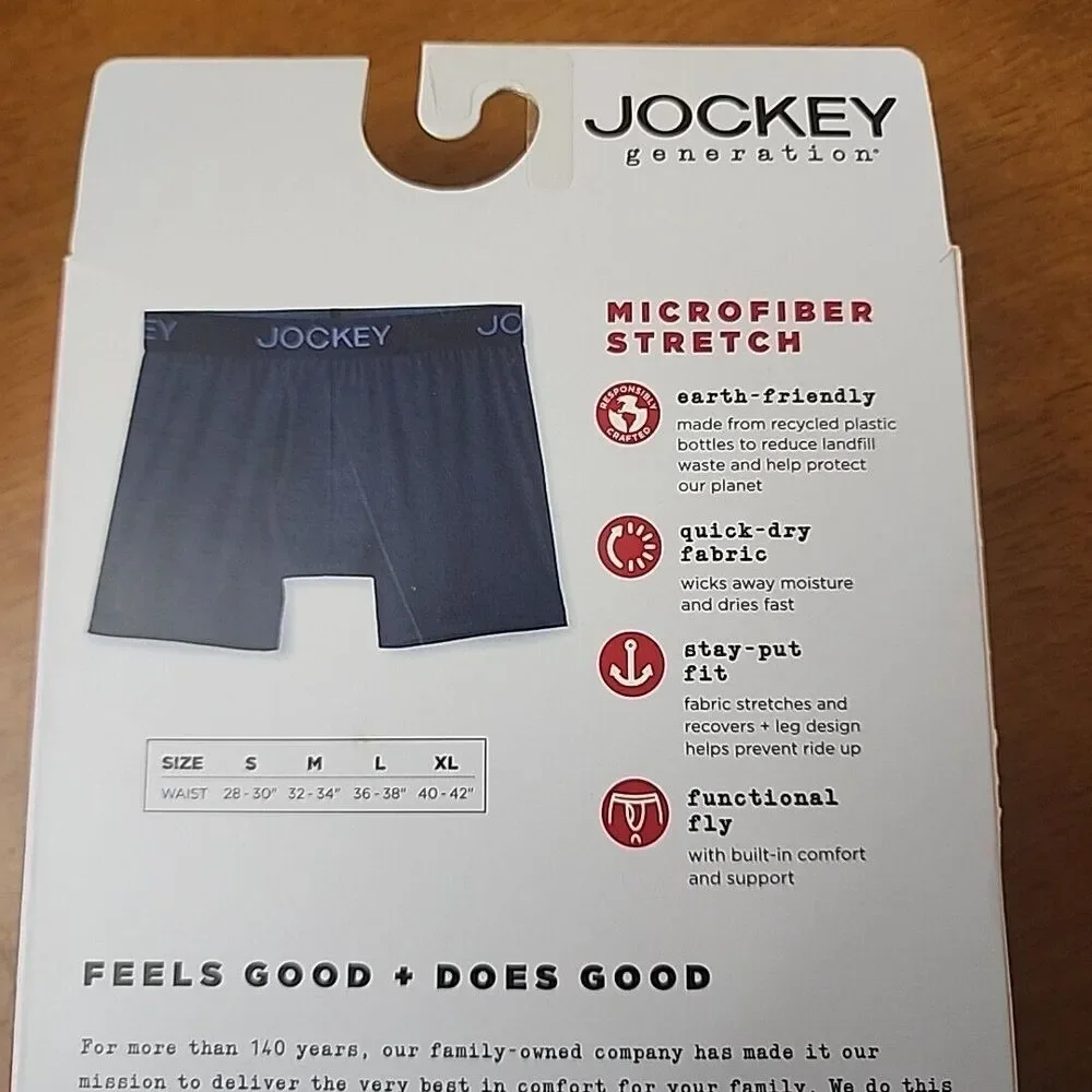 Jockey Generation 3 Pair Men's Boxer Briefs No Chafe Pouch Polyester Small 28-30